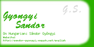 gyongyi sandor business card